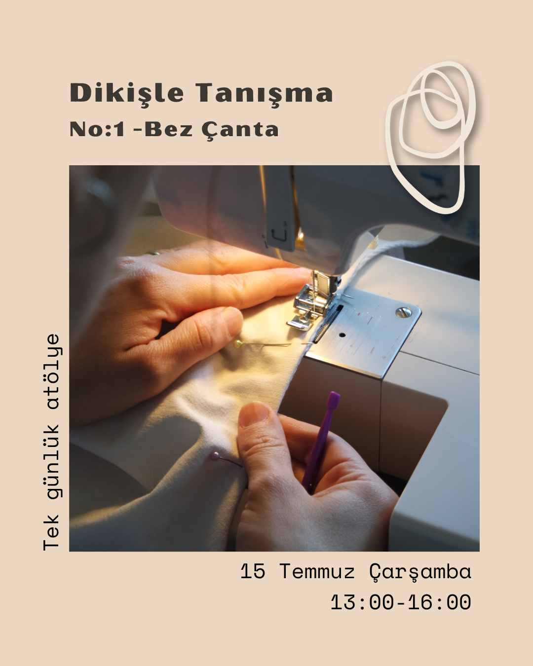 Dikişle Tanışma No:1 -Bez Çanta | Tek Günlük Atölye