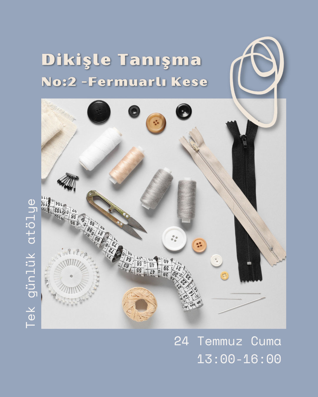 Dikişle Tanışma No:2 -Fermuarlı Kese | Tek Günlük Atölye