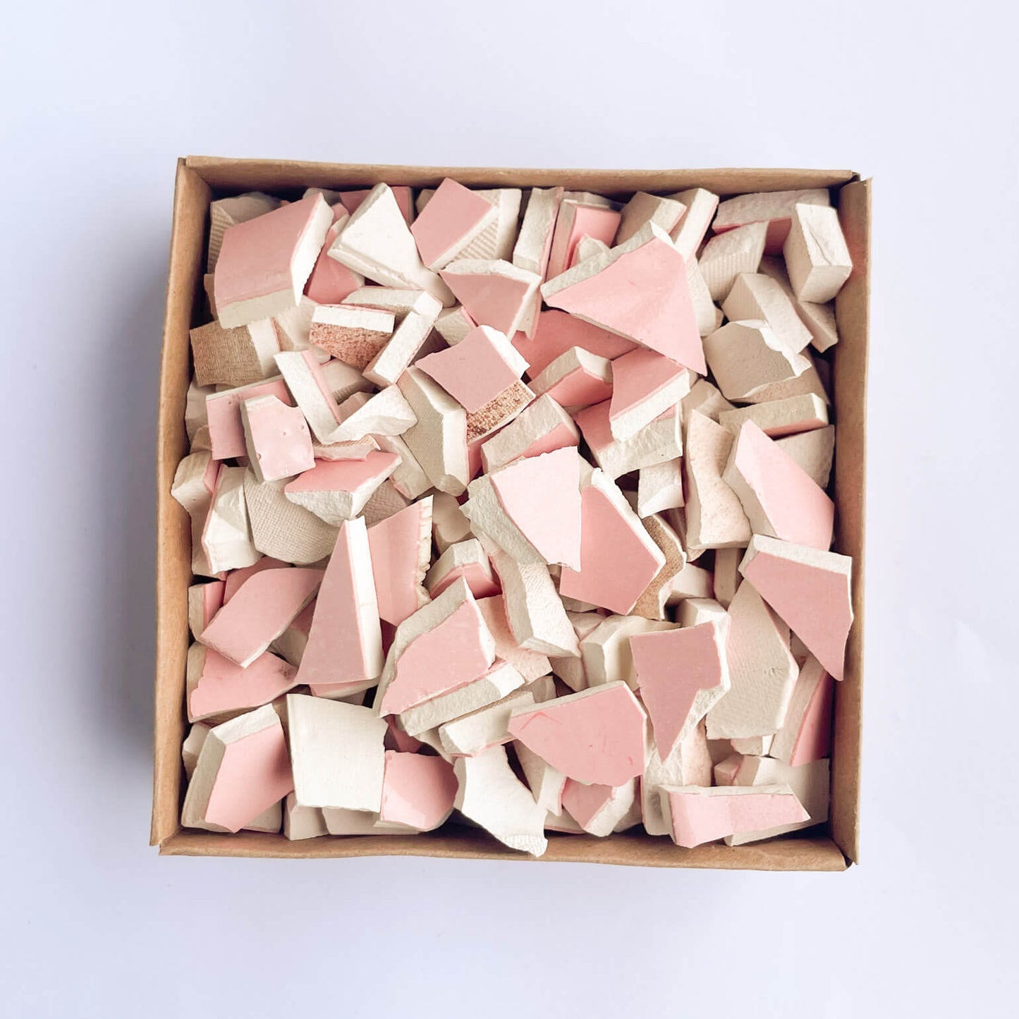 Somon Pembe Tonları | El yapımı Seramik Mozaik Taşı - 150 gr