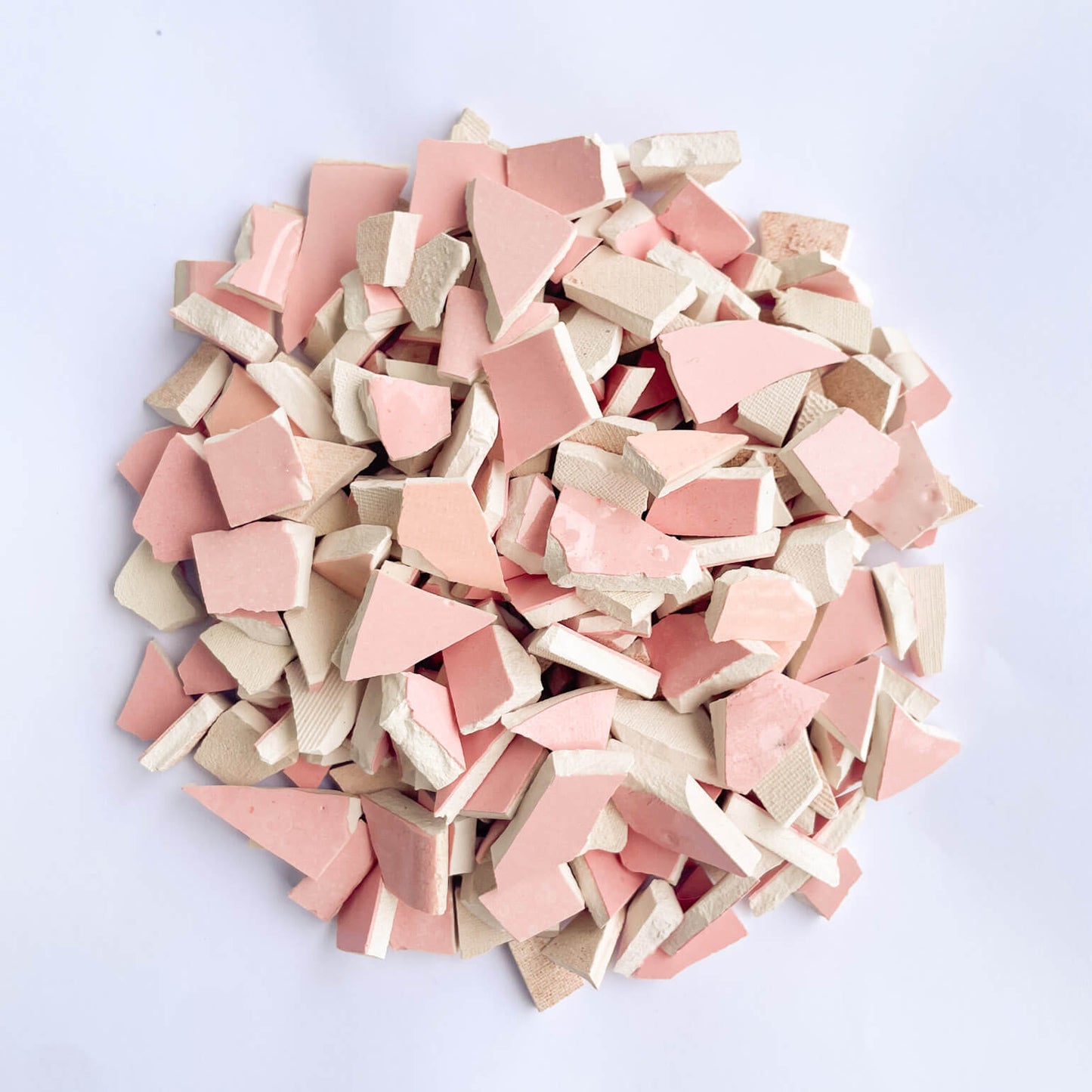 Somon Pembe Tonları | El yapımı Seramik Mozaik Taşı - 150 gr